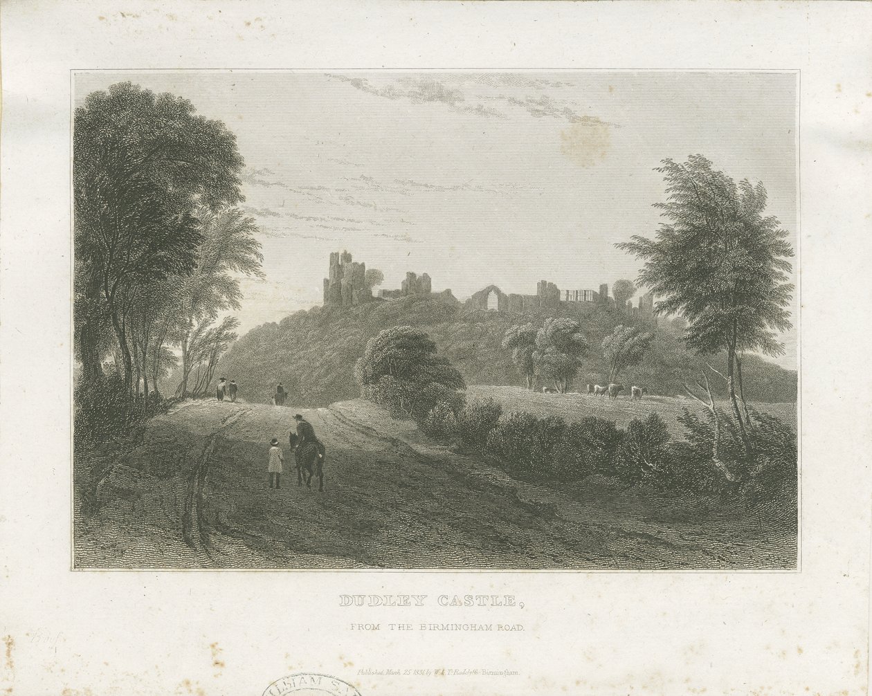 Dudley Castle: Stahlstich, undatiert [ca. 1831] von William Radclyffe