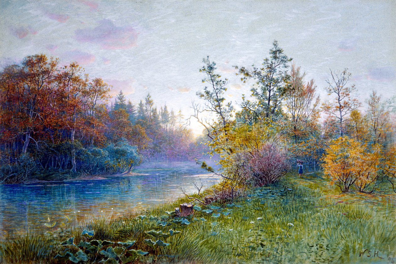 Mühlendamm in Traunstein, 1894 von William Stanley Haseltine