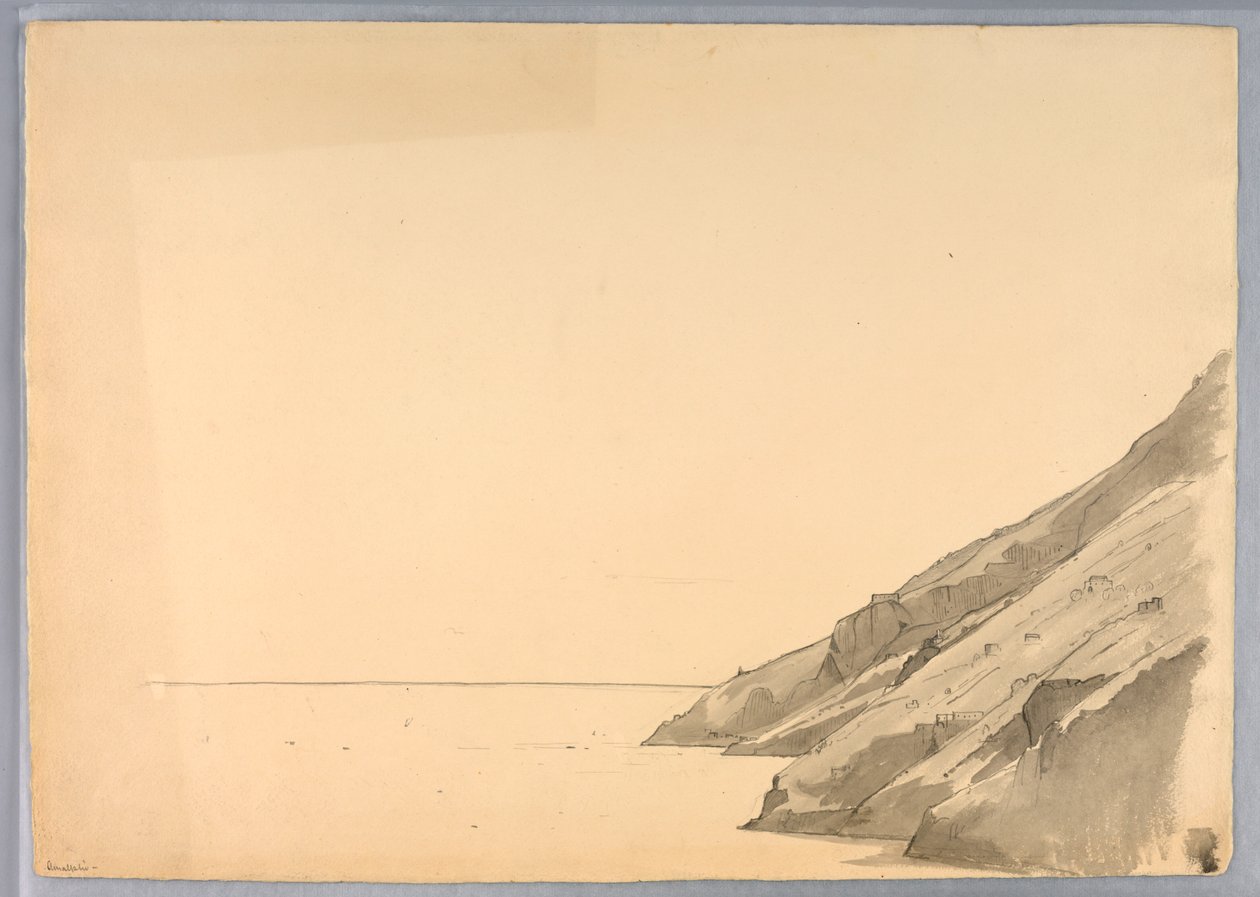 Studie einer Küstenklippe, Amalfi, Italien von William Stanley Haseltine