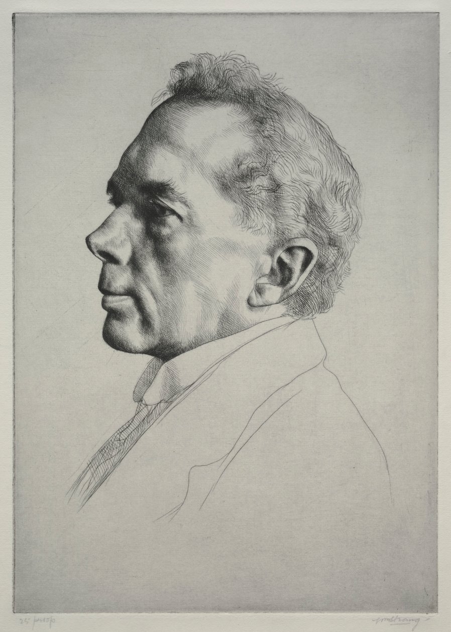 Campbell Dodgson, Profil nach links von William Strang