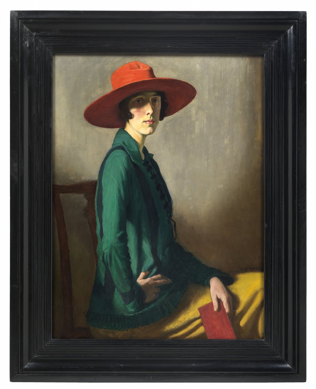 Dame mit rotem Hut von William Strang
