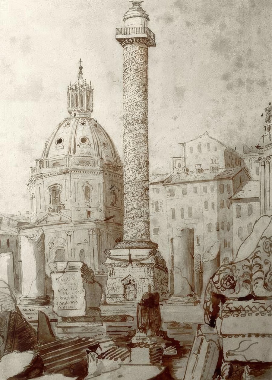 Die Trajanssäule in Rom von Joseph Mallord William Turner
