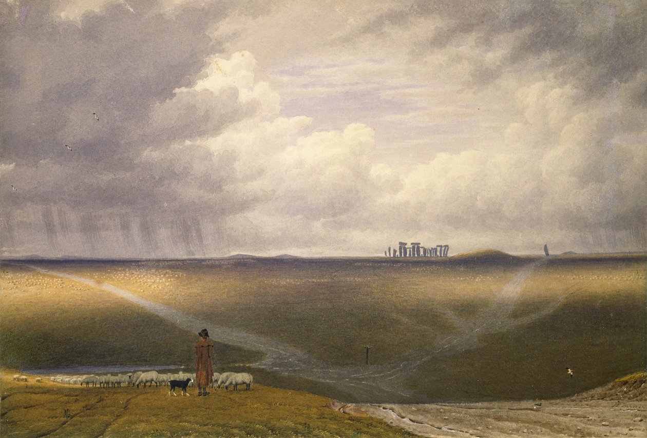 Stonehenge - Ein regnerischer Tag von Joseph Mallord William Turner