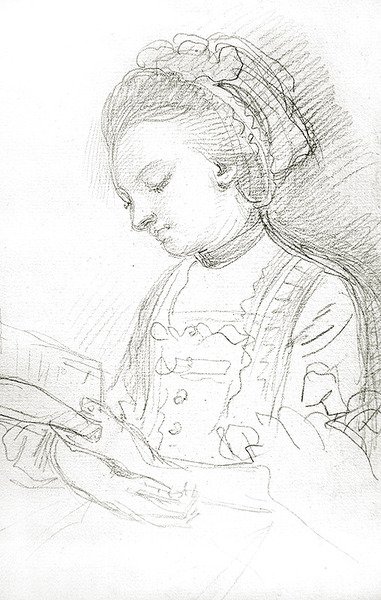 Frau beim Lesen von William of Bath Hoare