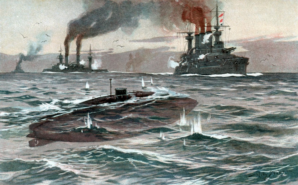 U-Boot, um 1905 von Willy Stöwer