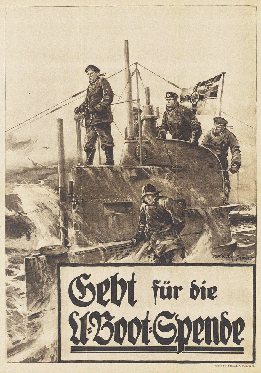 Spenden Sie für das U-Boot. Plakat, 1917 von Willy Stöwer