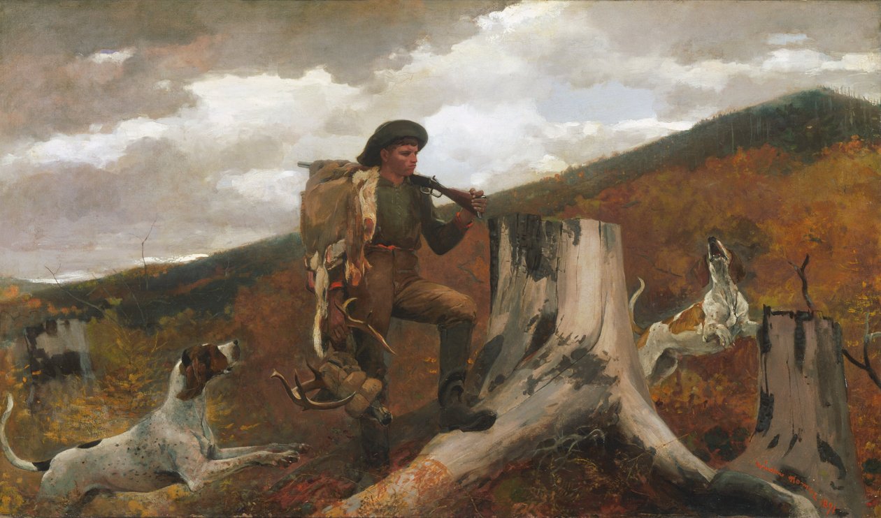 Ein Jäger und Hunde von Winslow Homer