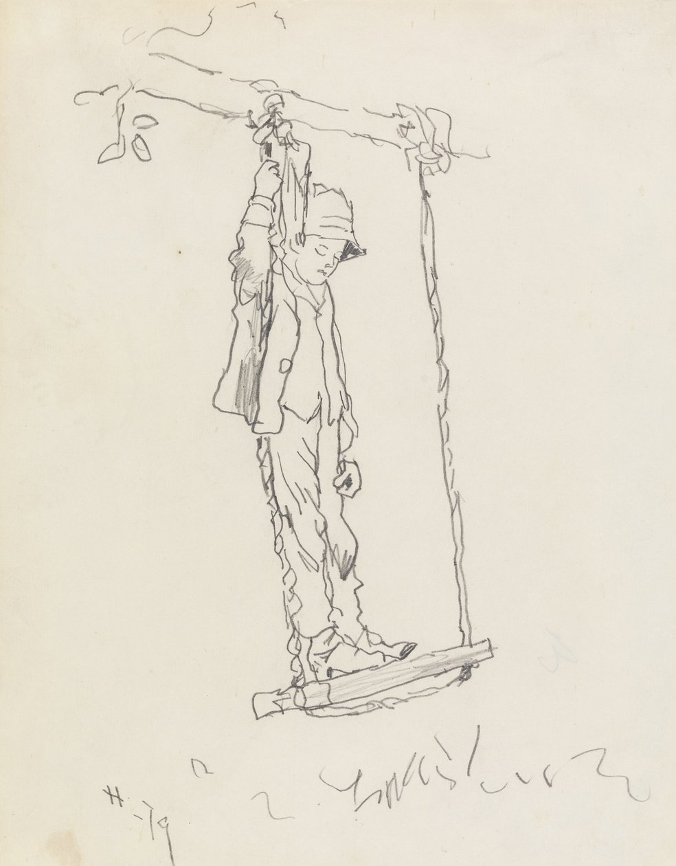 Junge auf einer Schaukel von Winslow Homer