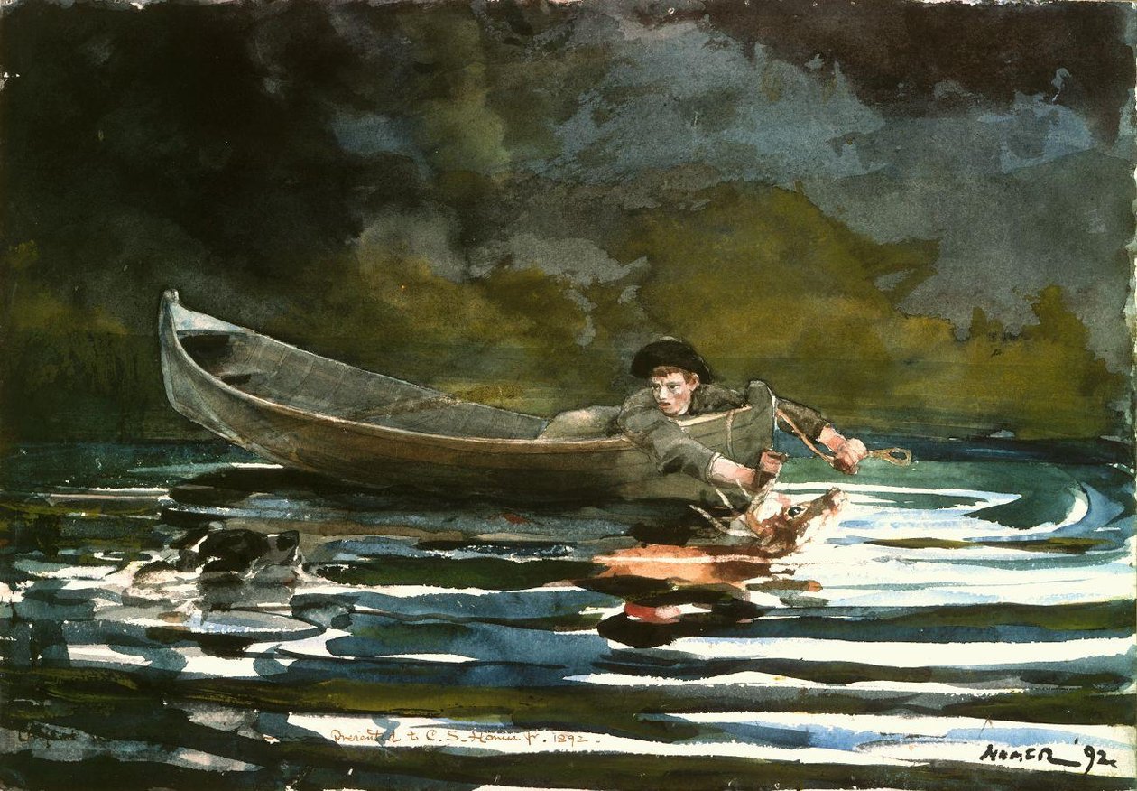 Hund und Jäger von Winslow Homer