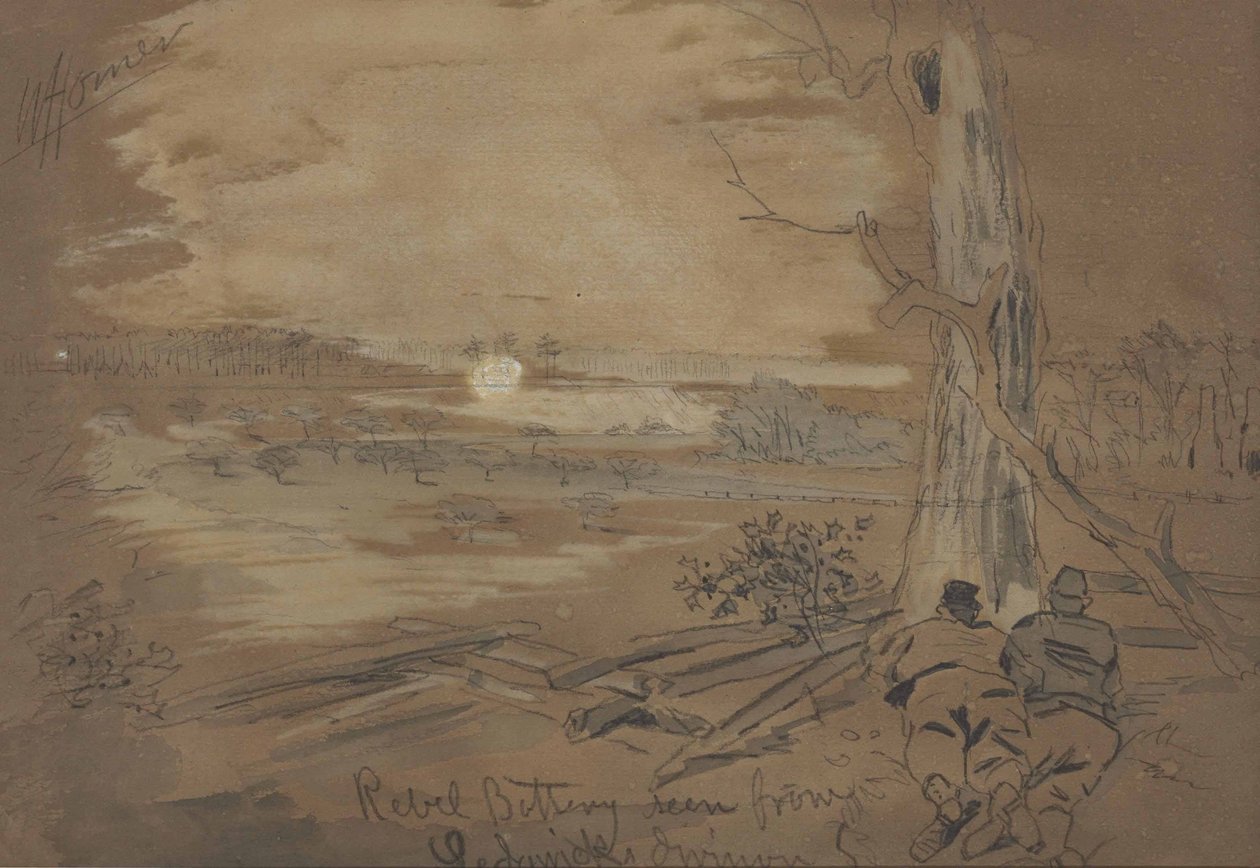 Rebellenbatterie von Sedgwicks Division aus gesehen von Winslow Homer