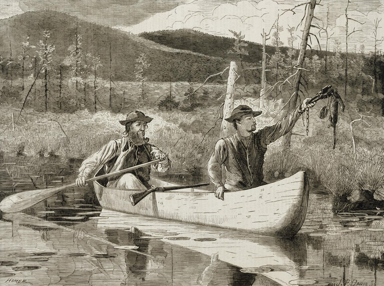 Fallenstellen in den Adirondacks von Winslow Homer