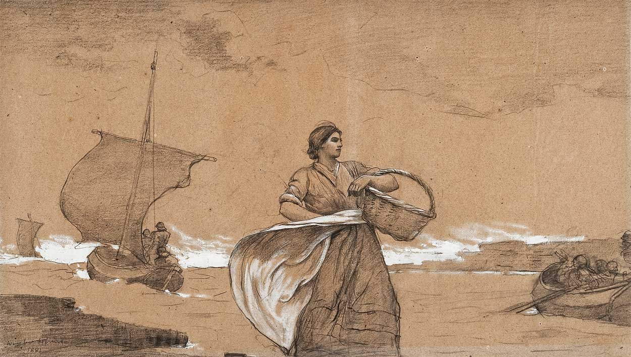 Windiger Tag, Cullercoats von Winslow Homer