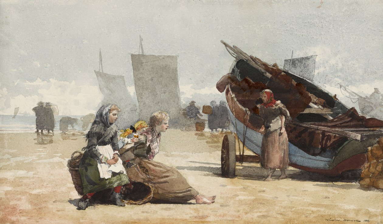 Strandszene, Cullercoats von Winslow Homer