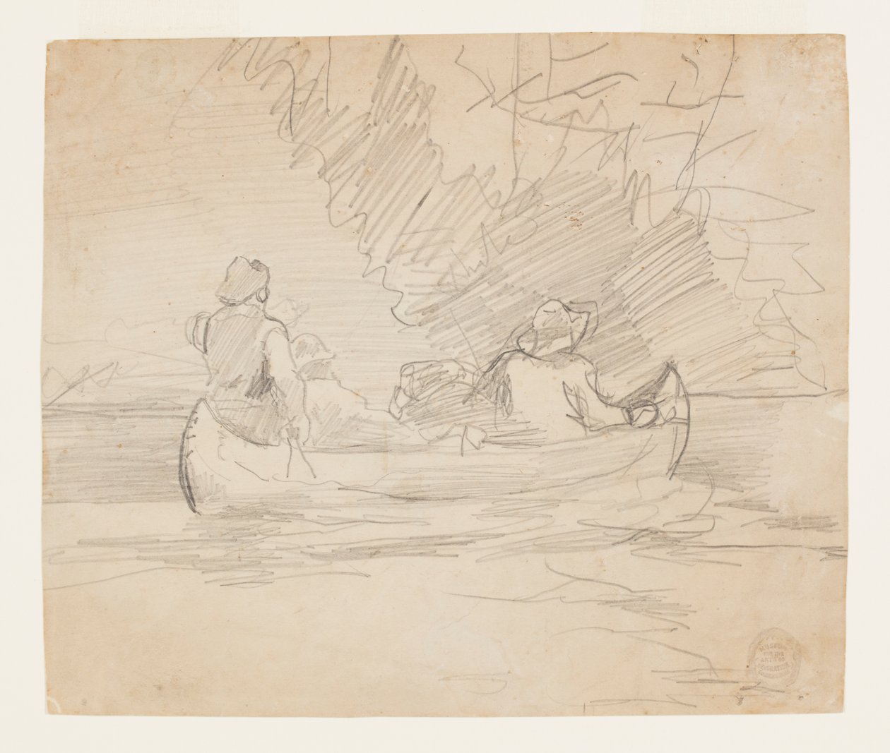Kanu mit drei Männern von Winslow Homer