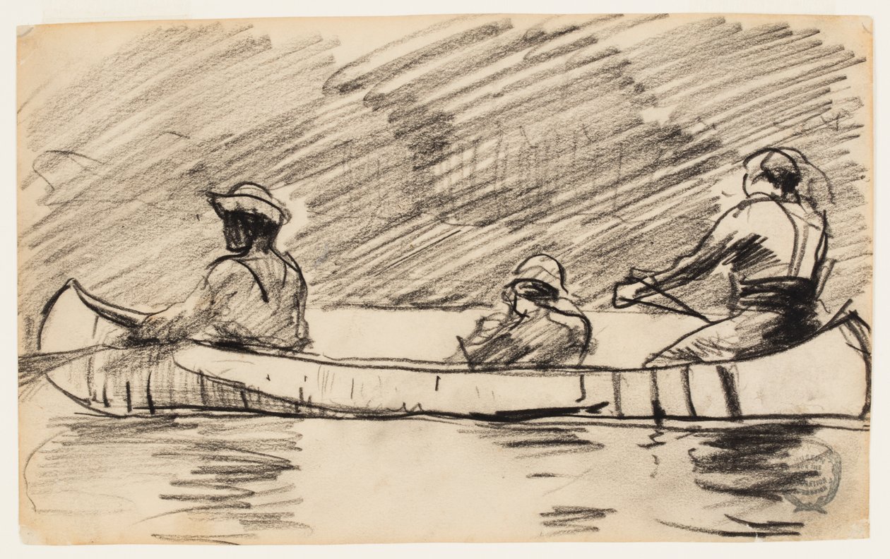 Kanu mit drei Männern von Winslow Homer