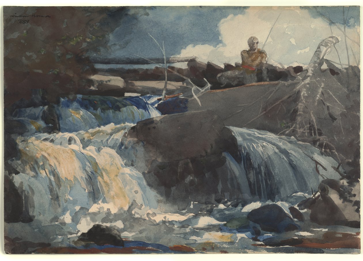 Angeln in den Wasserfällen von Winslow Homer