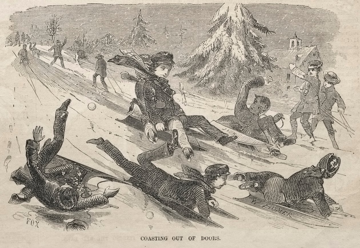 Draußen rodeln von Winslow Homer