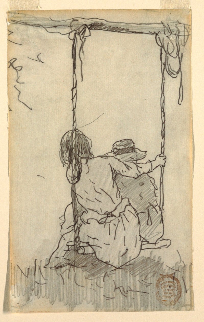 Zwei Mädchen auf einer Schaukel von Winslow Homer