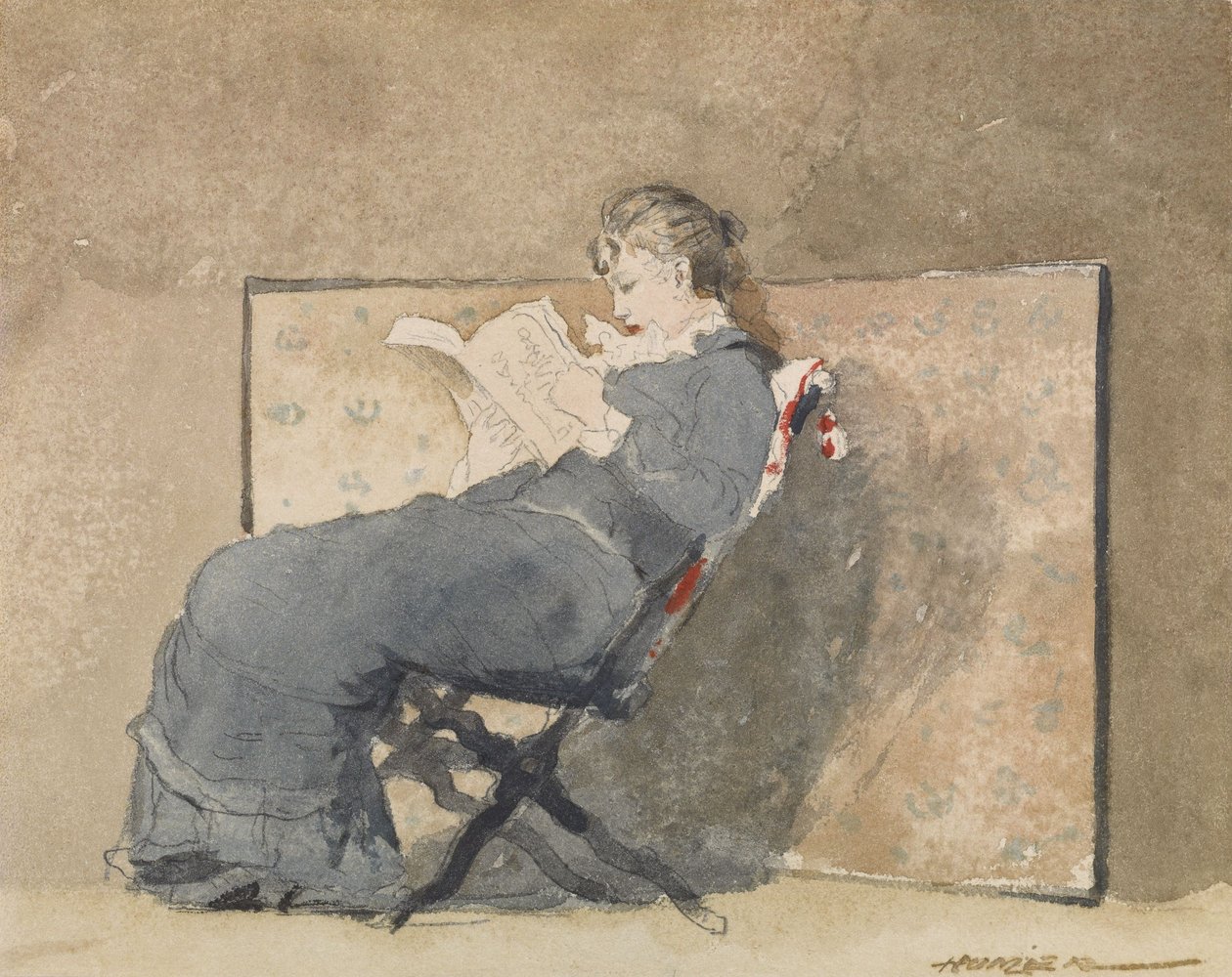 Mädchen beim Lesen von Winslow Homer
