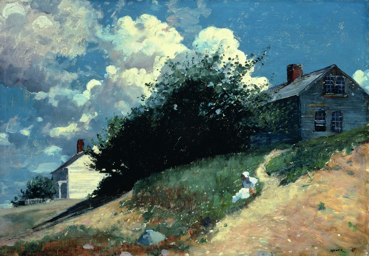 Häuser auf einem Hügel, 1879 von Winslow Homer
