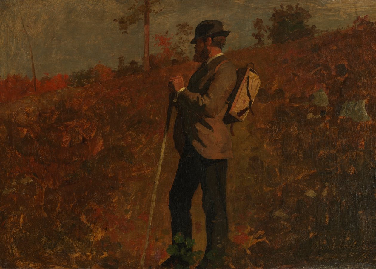 Mann mit Rucksack von Winslow Homer