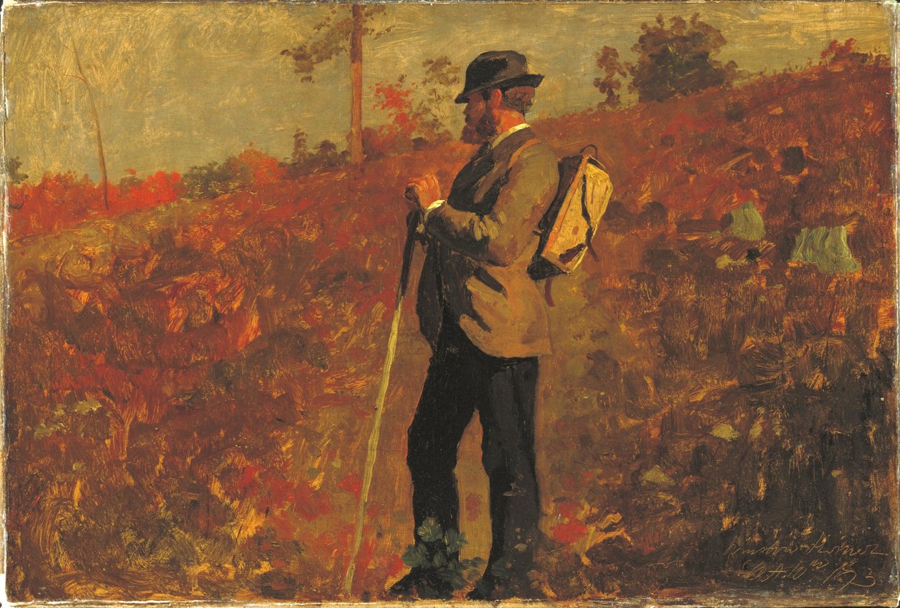 Mann mit Rucksack von Winslow Homer
