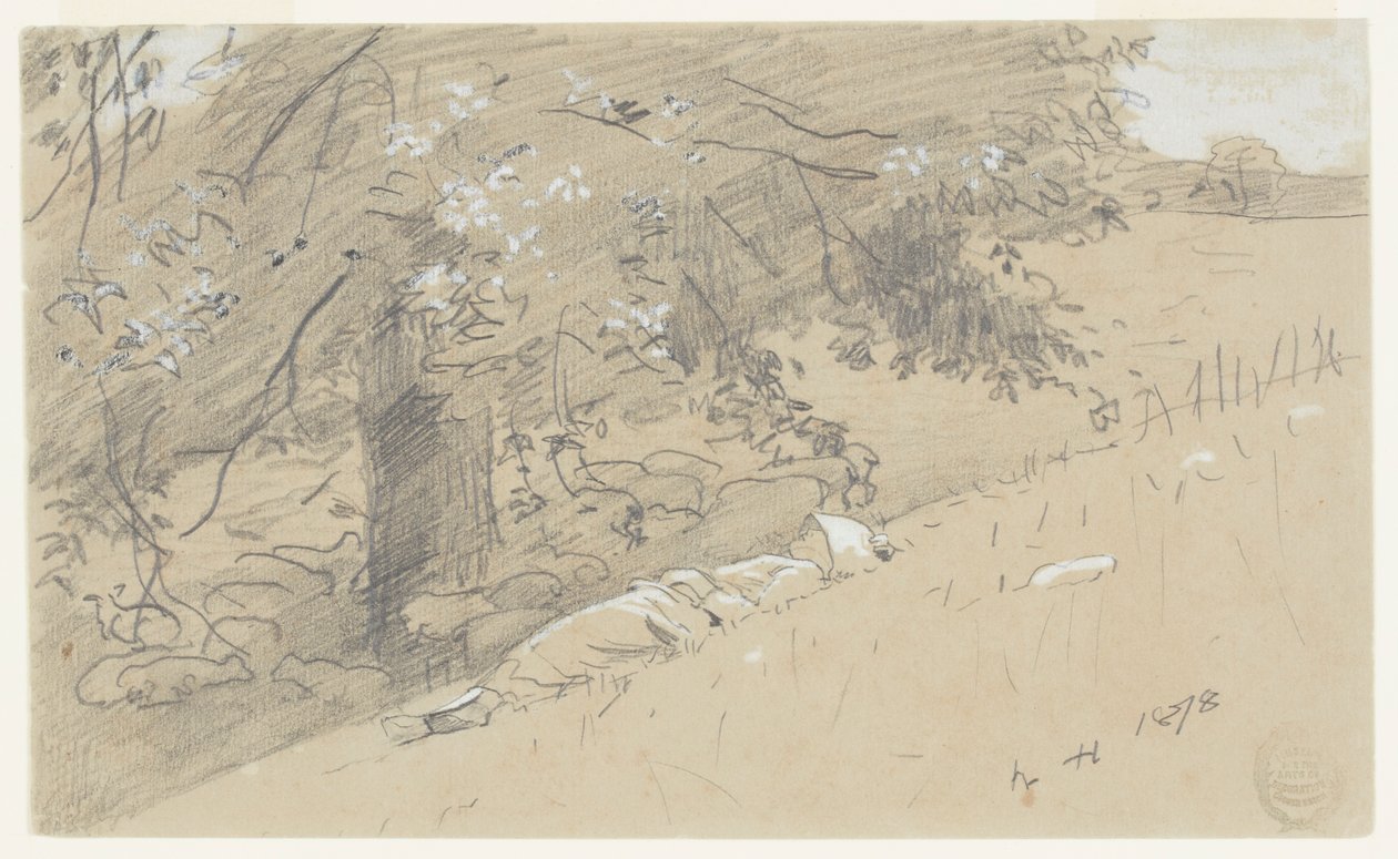Hirtin ruht unter einem Baum von Winslow Homer