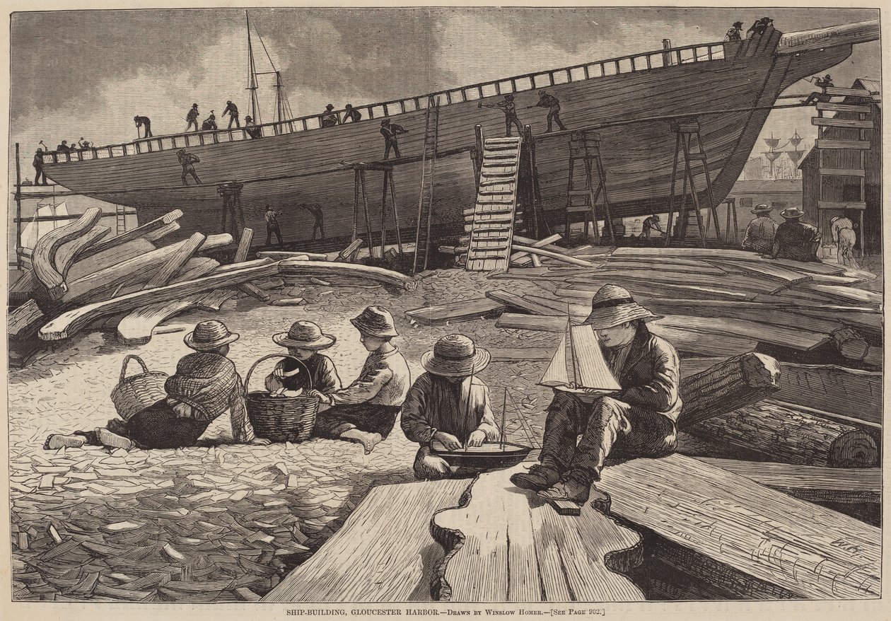 Schiffbau, Gloucester Hafen von Winslow Homer