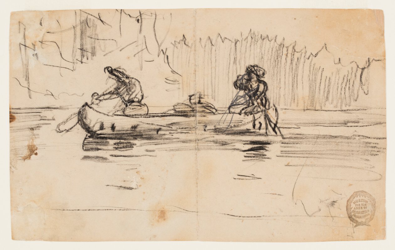 Seitenansicht eines Kanus mit zwei Männern von Winslow Homer