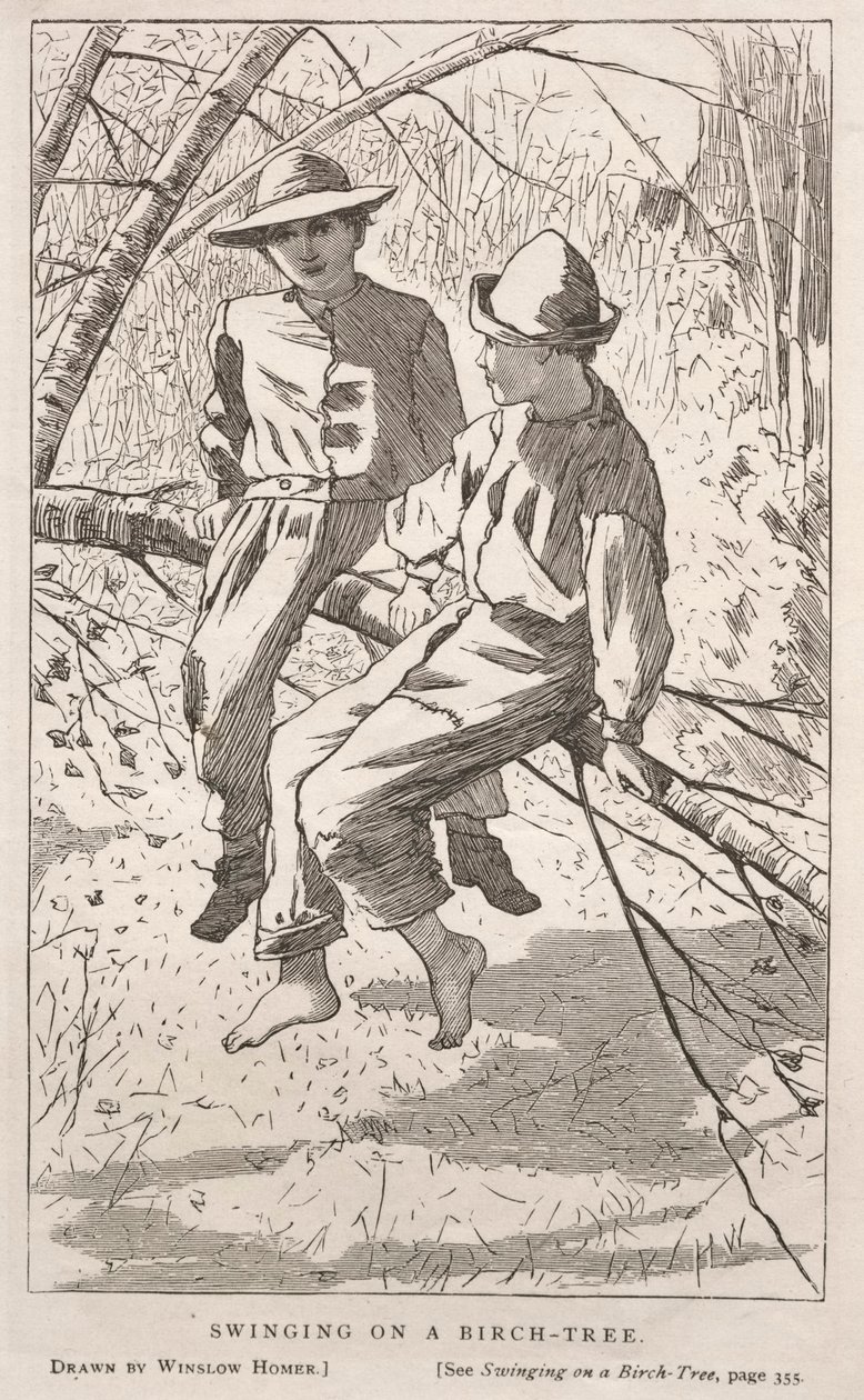 Schaukeln in einer Birke von Winslow Homer