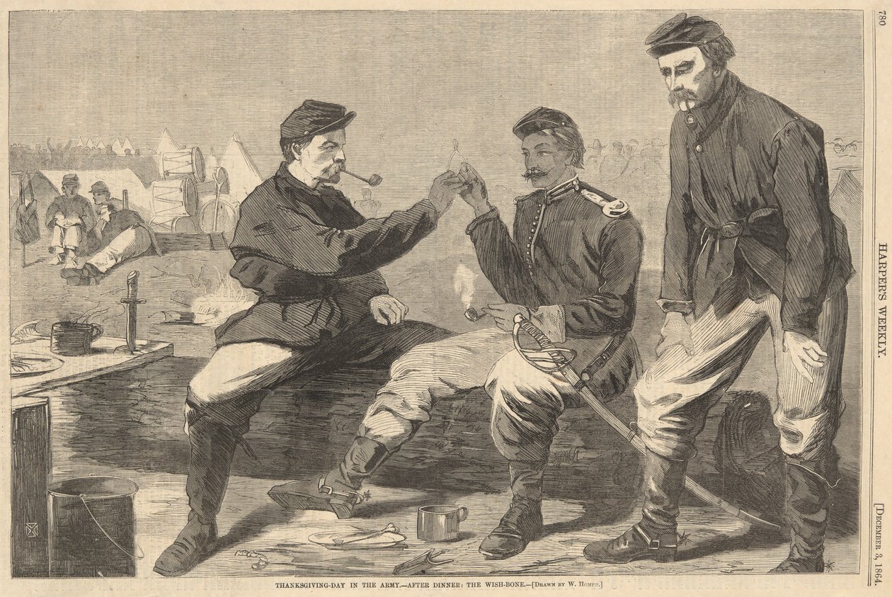 Thanksgiving Day in der Armee von Winslow Homer