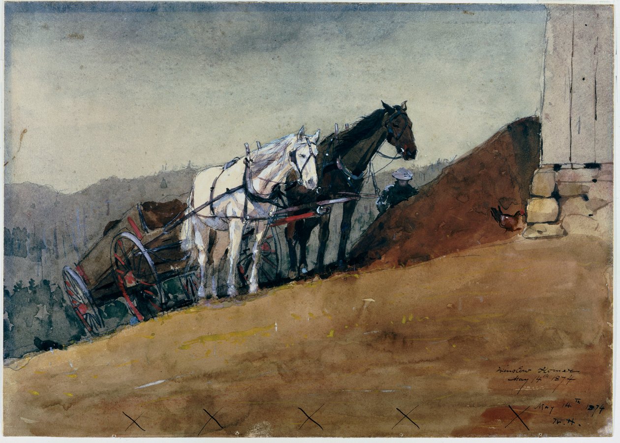Die Scheune auf dem Hügel - Houghton Farm, 1874 von Winslow Homer