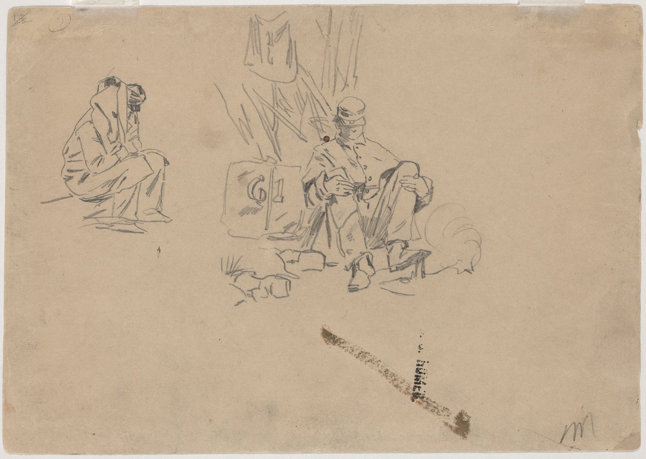 Zwei ruhende Soldaten [Rückseite] von Winslow Homer