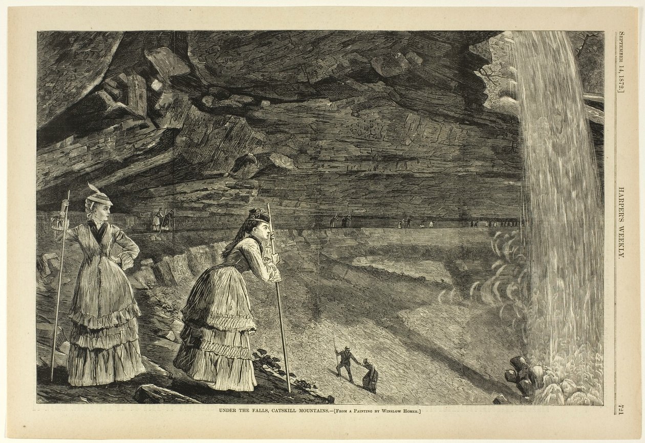 Unter den Wasserfällen, Catskill Mountains von Winslow Homer
