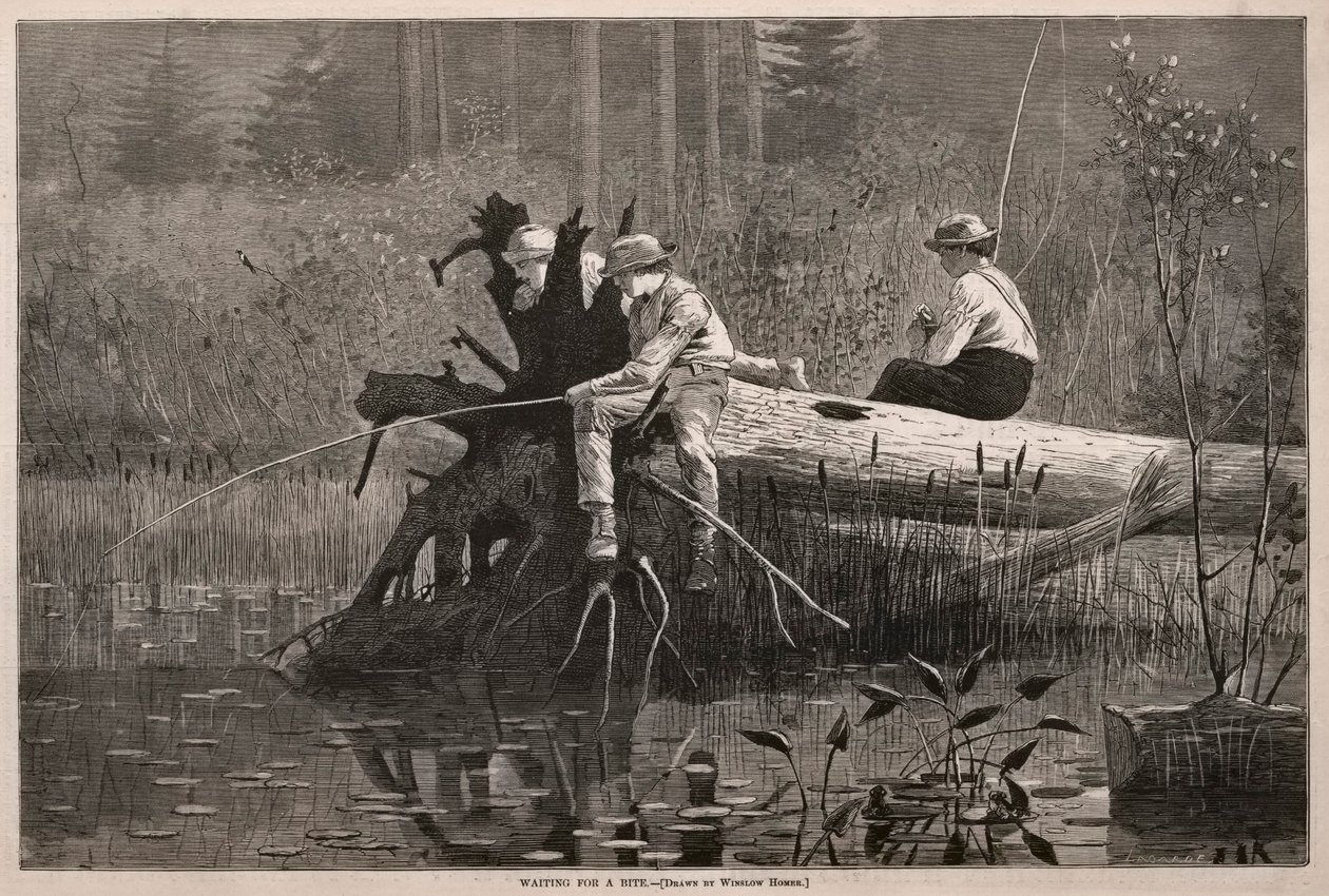 Warten auf einen Biss von Winslow Homer