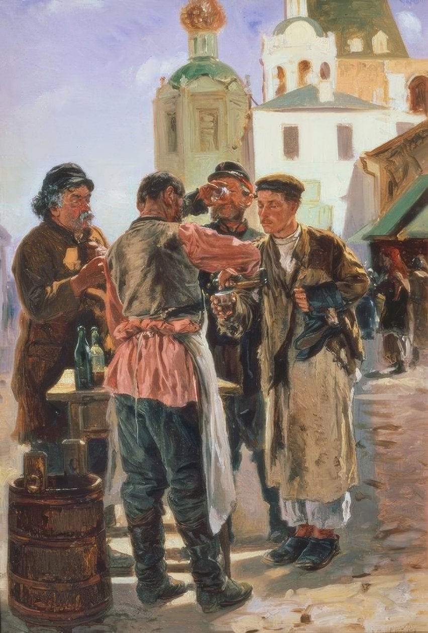 Kwaß-Verkäufer von Wladimir Jegorowitsch Makowski