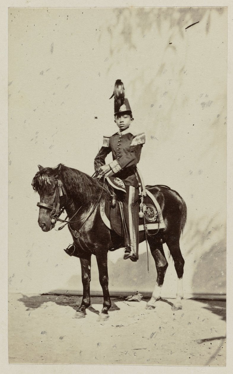 Junger indischer Fürst zu Pferd von Woodbury and Page
