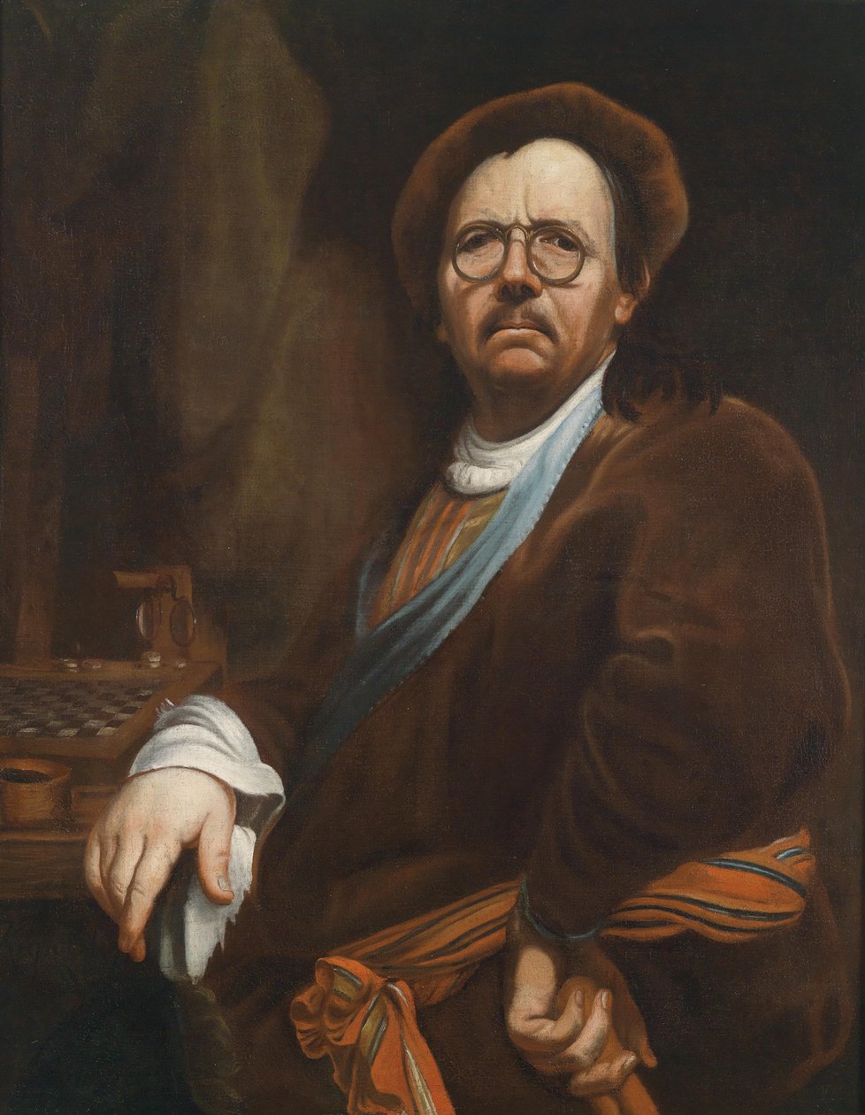 Werkstattkopie des Selbstbildnisses mit Schachbrett von Workshop of Jan Kupecký