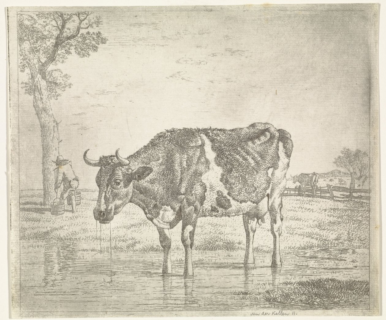 Trinkende Kuh von Wouter Johannes van Troostwijk
