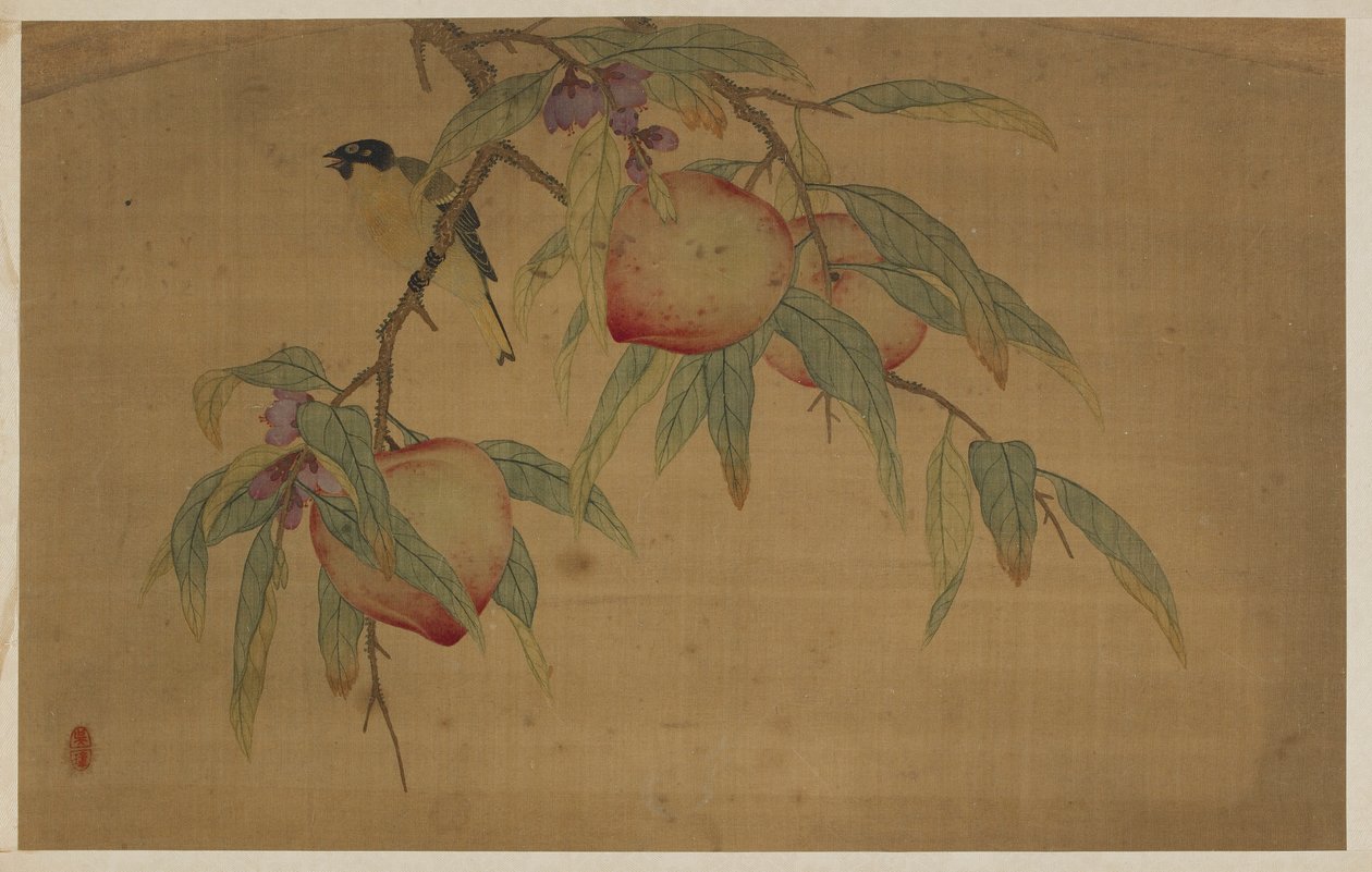 Vogel, Frucht und Blumen, Qing-Dynastie, 1741 von Wu Zhang