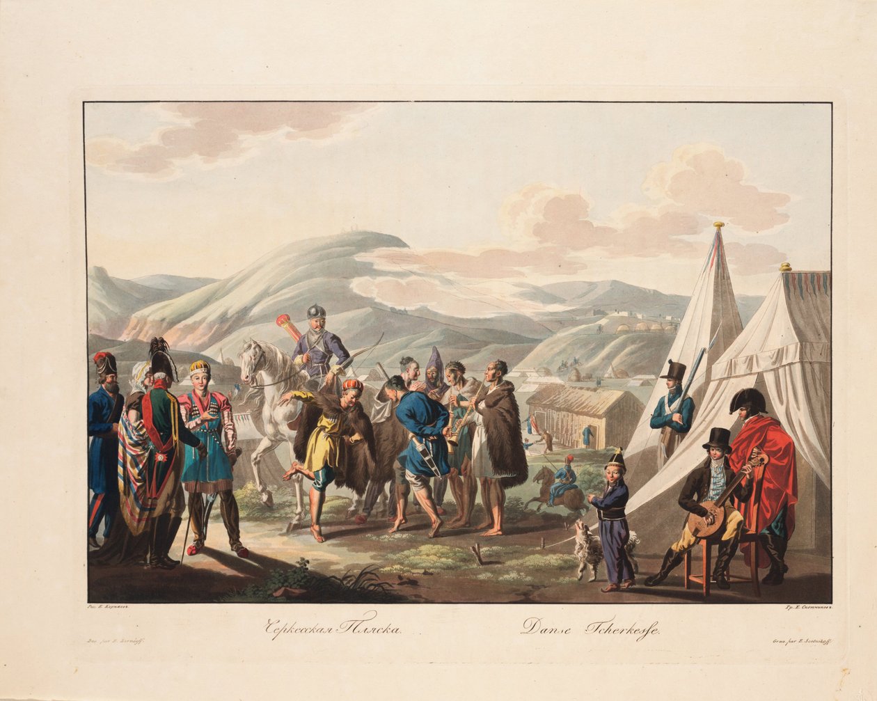 Die Tscherkessen tanzen, 1812 von Yegor Karneyev