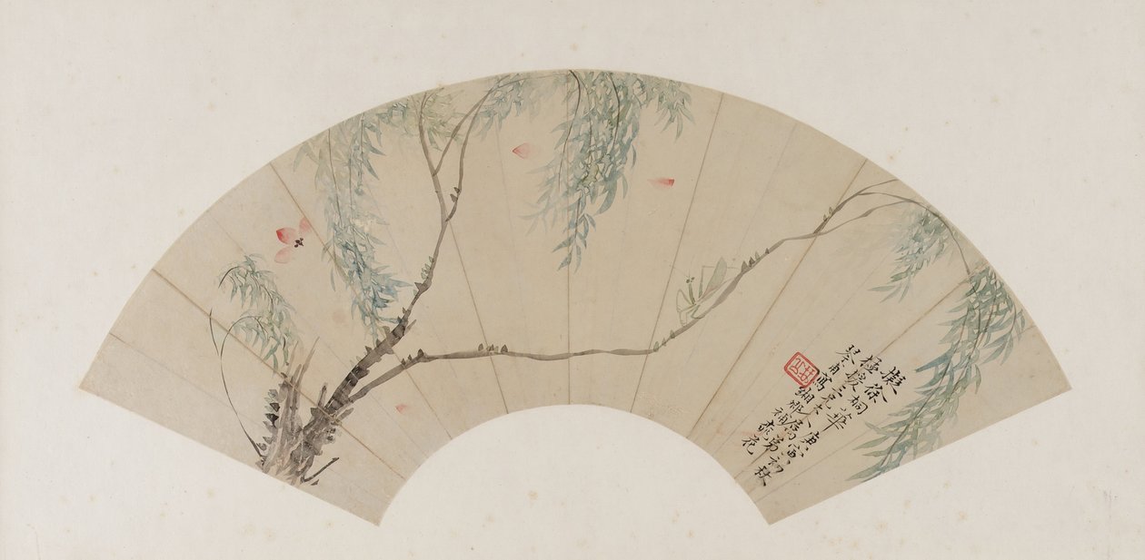 Auf einem Weidenzweig, Qing-Dynastie, wahrscheinlich 1770 von Yuan Tong