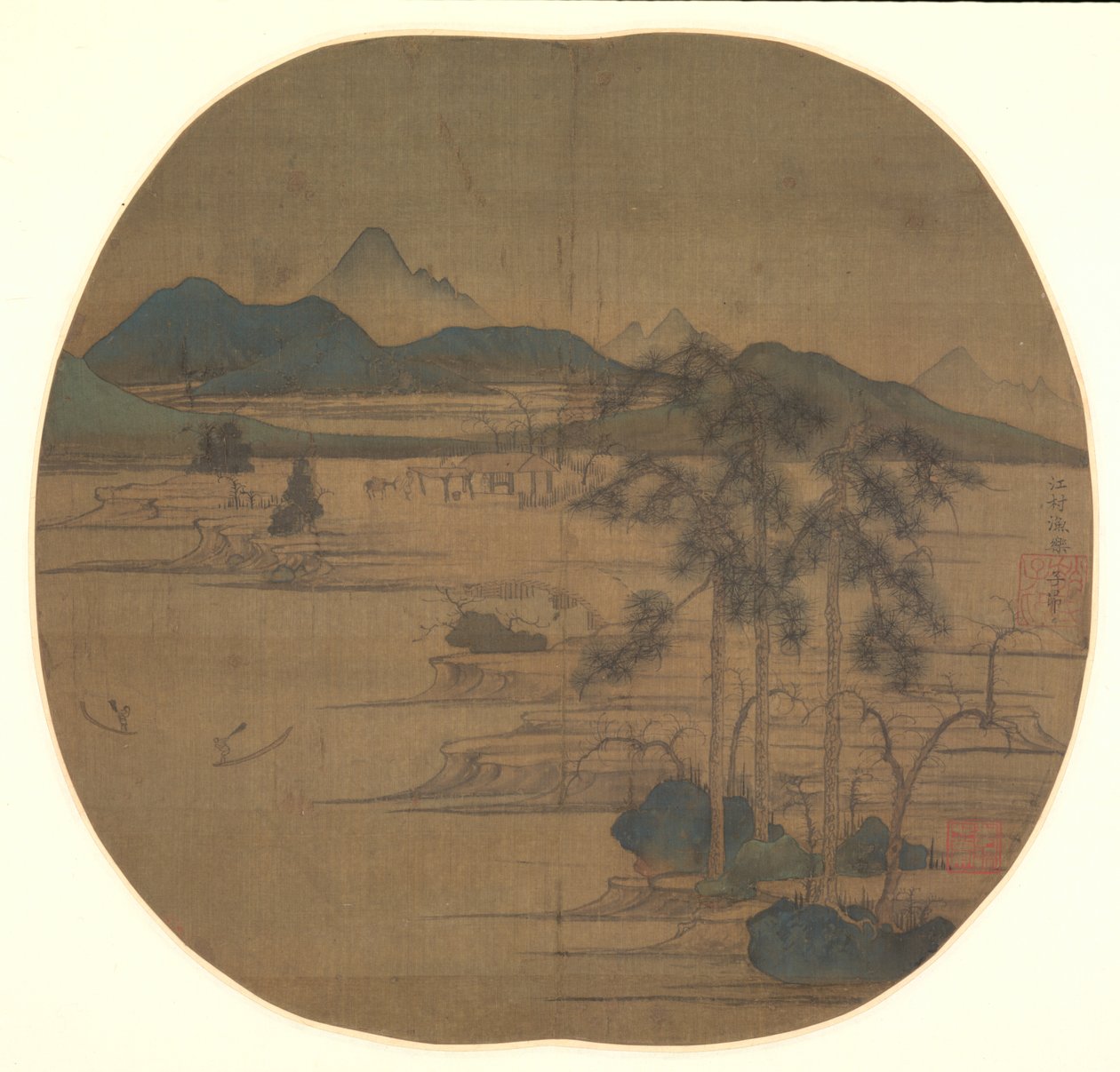 Flussdorf: Freude des Fischers (1279-1322) von Zhao Mengfu