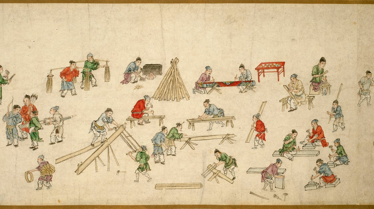 Straßenszenen in Friedenszeiten 太平風會圖 von Zhu Yu
