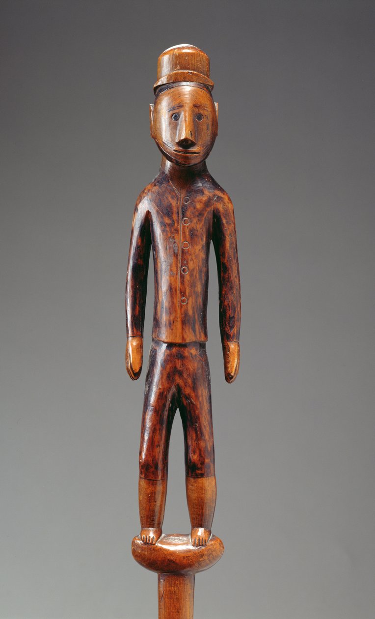 Stab mit geschnitzter Figur von Zulu