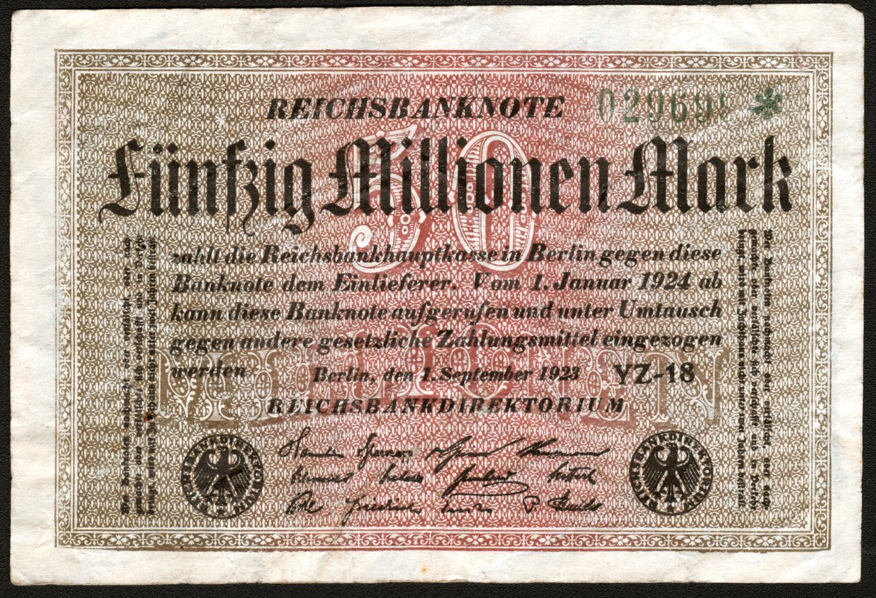 50 Millionen Mark Banknote, Deutschland von . .