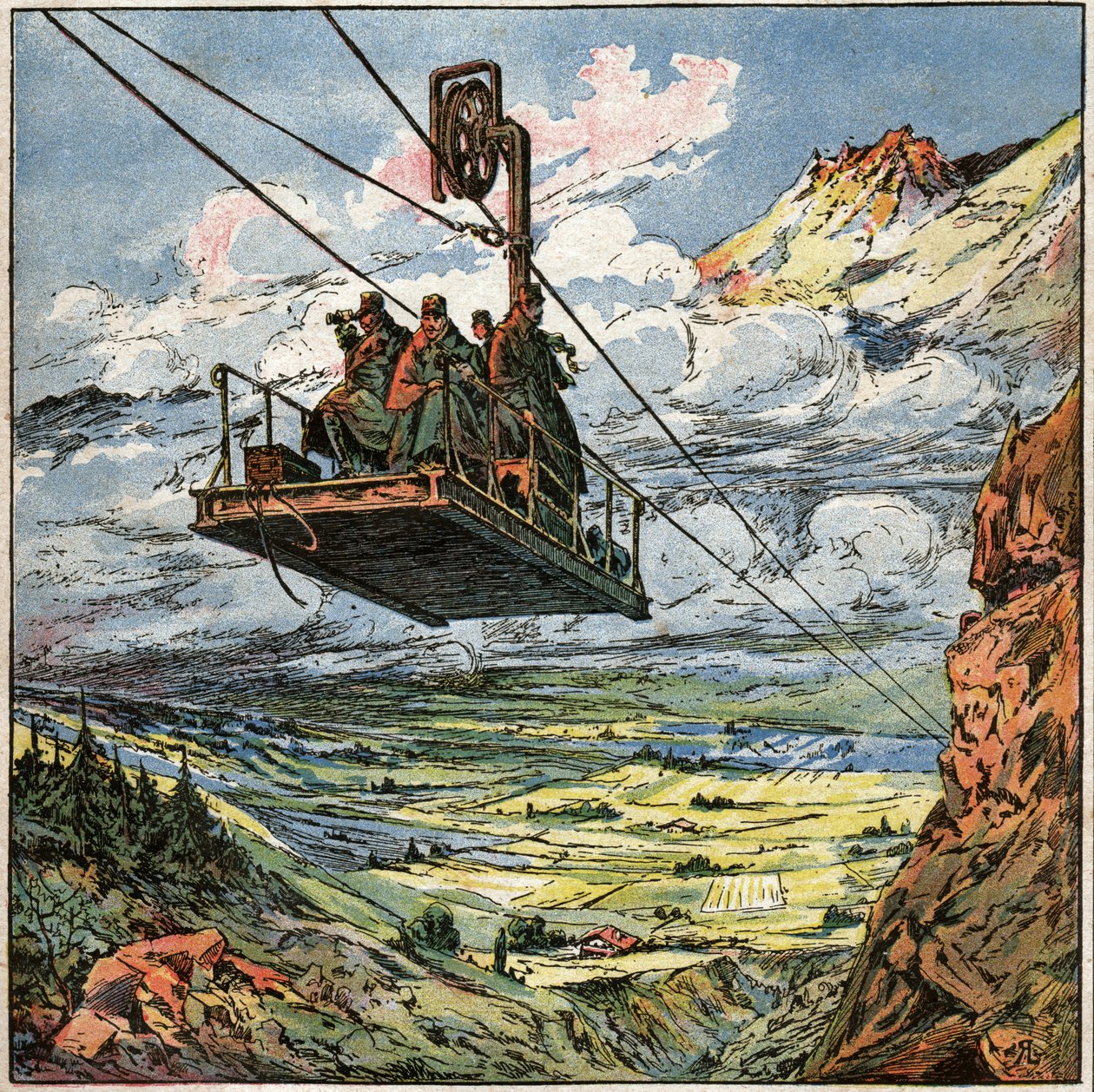 Seilbahn der italienischen Armee von . .