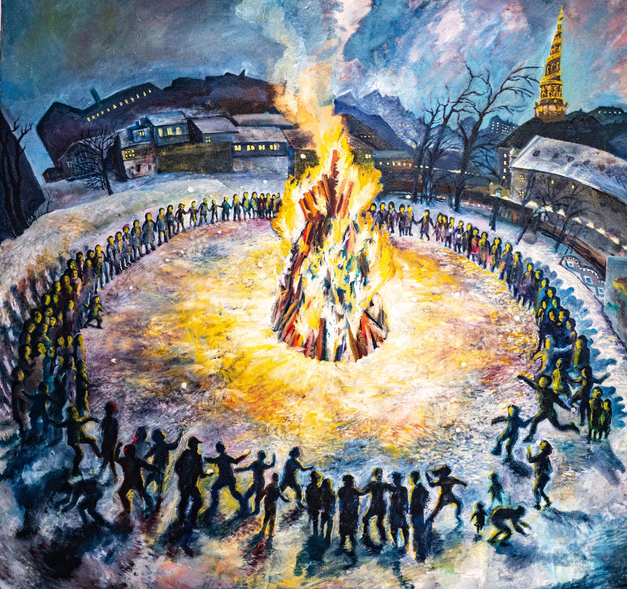Christianias erste Party, Kopenhagen. (Gemälde) von . .