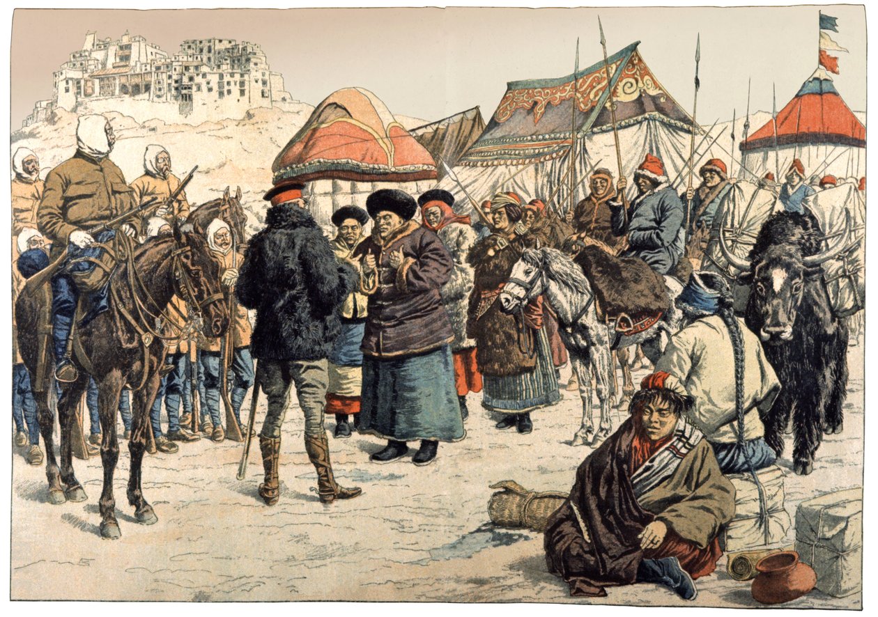 Eroberung von Tibet. 1902 (Gravur) von . .