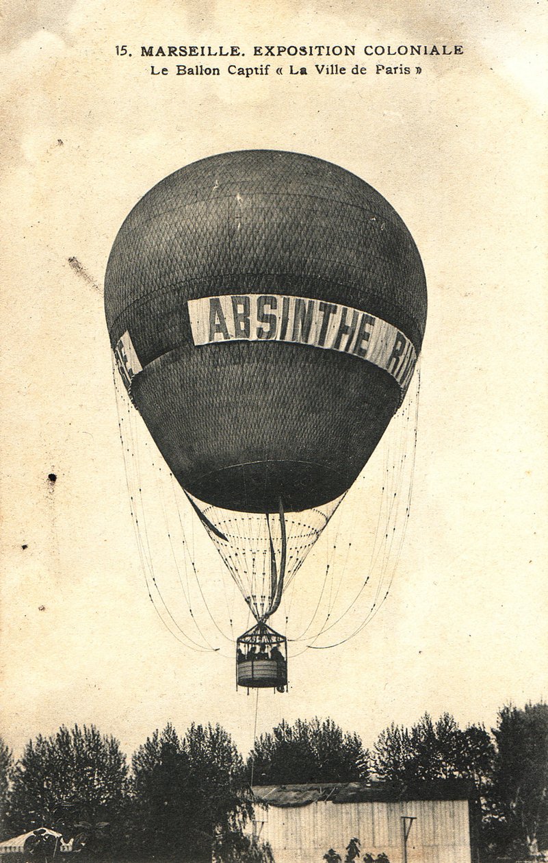 Heißluftballon Werbung für Absinth Rivoire von Frederick (attr. to) Barnard